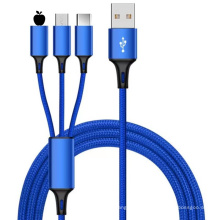 Carregamento rápido 3in1 Cabo USB múltiplo